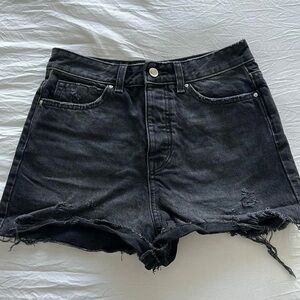 Zara black denim shorts